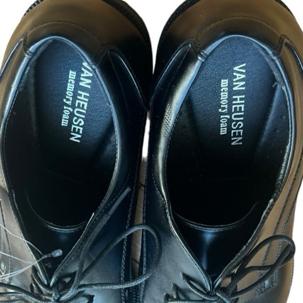 NWOB Van Heusen Larry Black Oxford Lace Up Dress Shoes Memory Foam sz 13 - Picture 6 of 8